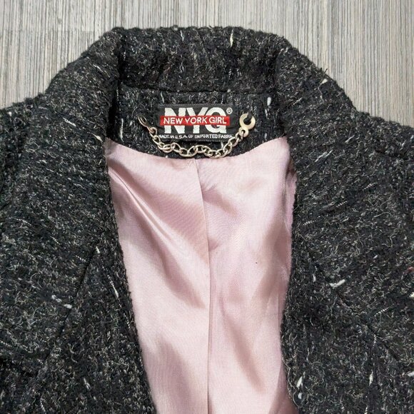 New York Girl | NYG | Vintage 1980's Speckled Wool Double Breasted Pea Coat - Picture 4 of 8